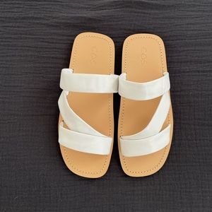 COS white leather strap sandal